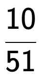 A LaTex expression showing 10 over 51