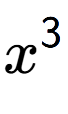 A LaTex expression showing x to the power of 3
