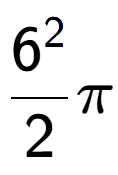 A LaTex expression showing 6 to the power of 2 over 2 Pi