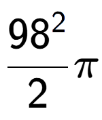 A LaTex expression showing 98 to the power of 2 over 2 Pi