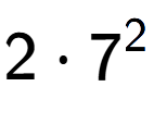 A LaTex expression showing 2 times 7 to the power of 2