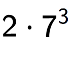 A LaTex expression showing 2 times 7 to the power of 3