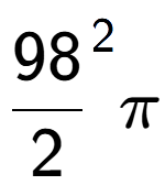 A LaTex expression showing {98 over 2 } to the power of 2 Pi