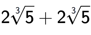 A LaTex expression showing 23-th root of 5 + 23-th root of 5