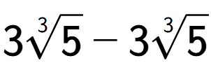 A LaTex expression showing 33-th root of 5 - 33-th root of 5