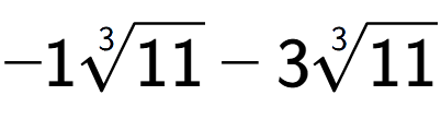 A LaTex expression showing -13-th root of 11 - 33-th root of 11
