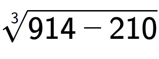 A LaTex expression showing 3-th root of 914 - 210