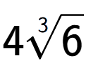 A LaTex expression showing 43-th root of 6