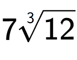 A LaTex expression showing 73-th root of 12