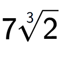 A LaTex expression showing 73-th root of 2
