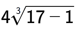 A LaTex expression showing 43-th root of 17 - 1