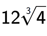 A LaTex expression showing 123-th root of 4
