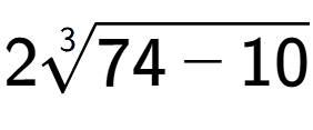 A LaTex expression showing 23-th root of 74 - 10