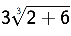 A LaTex expression showing 33-th root of 2 + 6