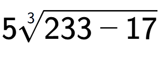 A LaTex expression showing 53-th root of 233 - 17
