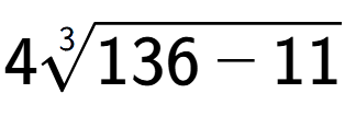 A LaTex expression showing 43-th root of 136 - 11