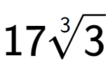 A LaTex expression showing 173-th root of 3