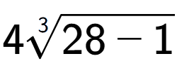 A LaTex expression showing 43-th root of 28 - 1