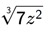 A LaTex expression showing 3-th root of 7{z to the power of 2 }
