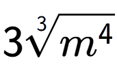 A LaTex expression showing 33-th root of {m to the power of 4 }