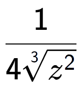 A LaTex expression showing 1 over 43-th root of {z to the power of 2 }