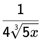 A LaTex expression showing 1 over 43-th root of 5x