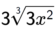 A LaTex expression showing 33-th root of 3{x to the power of 2 }