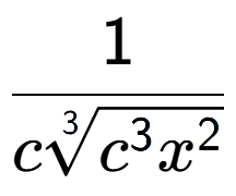 A LaTex expression showing 1 over c3-th root of {c to the power of 3{x to the power of 2 }}