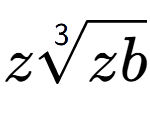 A LaTex expression showing z3-th root of zb