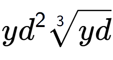A LaTex expression showing y{d} to the power of 2 3-th root of yd