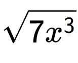 A LaTex expression showing square root of 7{x to the power of 3 }