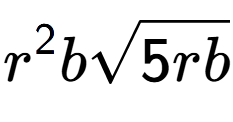 A LaTex expression showing {r} to the power of 2 bsquare root of 5rb