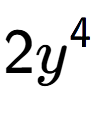A LaTex expression showing 2{y} to the power of 4
