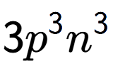 A LaTex expression showing 3{p} to the power of 3 {n} to the power of 3