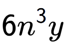 A LaTex expression showing 6{n} to the power of 3 y