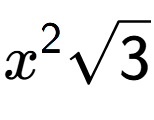 A LaTex expression showing {x} to the power of 2 square root of 3