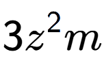 A LaTex expression showing 3{z} to the power of 2 m