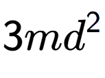 A LaTex expression showing 3m{d} to the power of 2