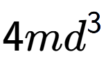 A LaTex expression showing 4m{d} to the power of 3