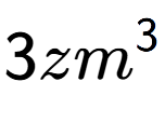 A LaTex expression showing 3z{m} to the power of 3