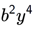 A LaTex expression showing {b} to the power of 2 {y} to the power of 4