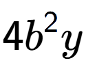 A LaTex expression showing 4{b} to the power of 2 y