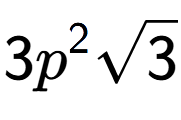 A LaTex expression showing 3{p} to the power of 2 square root of 3