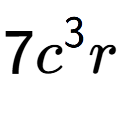 A LaTex expression showing 7{c} to the power of 3 r