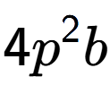 A LaTex expression showing 4{p} to the power of 2 b