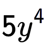 A LaTex expression showing 5{y} to the power of 4