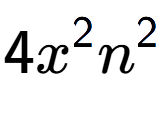A LaTex expression showing 4{x} to the power of 2 {n} to the power of 2
