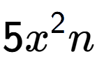 A LaTex expression showing 5{x} to the power of 2 n