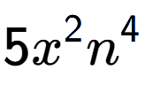 A LaTex expression showing 5{x} to the power of 2 {n} to the power of 4