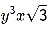 A LaTex expression showing {y} to the power of 3 xsquare root of 3
